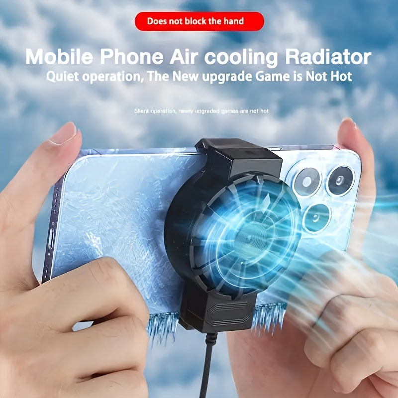 Portable Phone Cooler, External Cooling Accessory for iPhone & Android Smartphones, 1 Pack, Mini USB Powered High Performance Phone Fan Cooler, Compact Design Device Temperature Control, Must Have for Gaming Live Streamers & Tech Enthusiasts