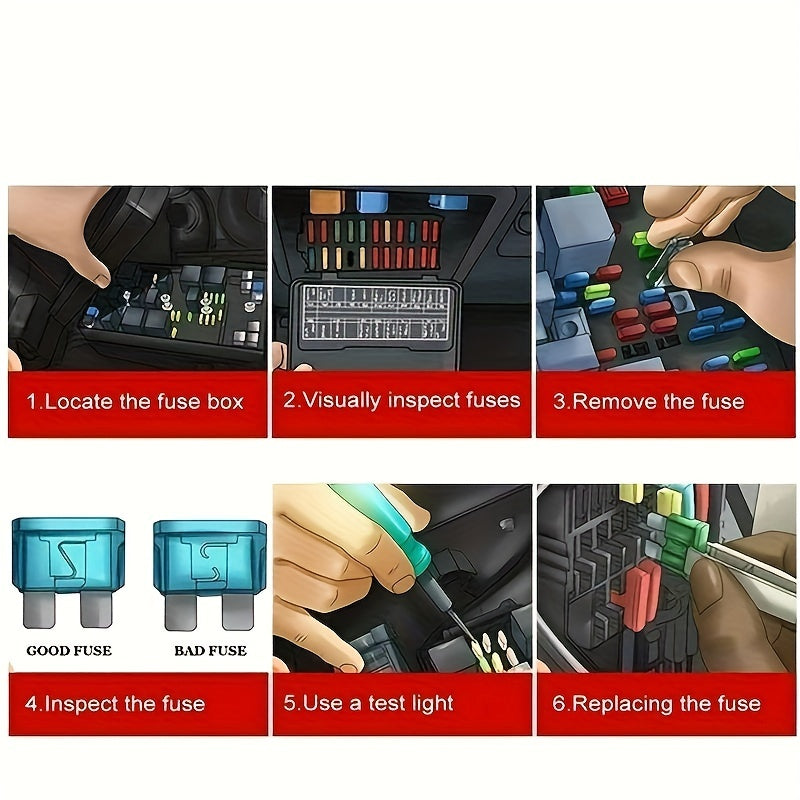 60PCS Mini Blade Fuses in Bag - Small Size 5A/10A/15A/20A/25A/30A
