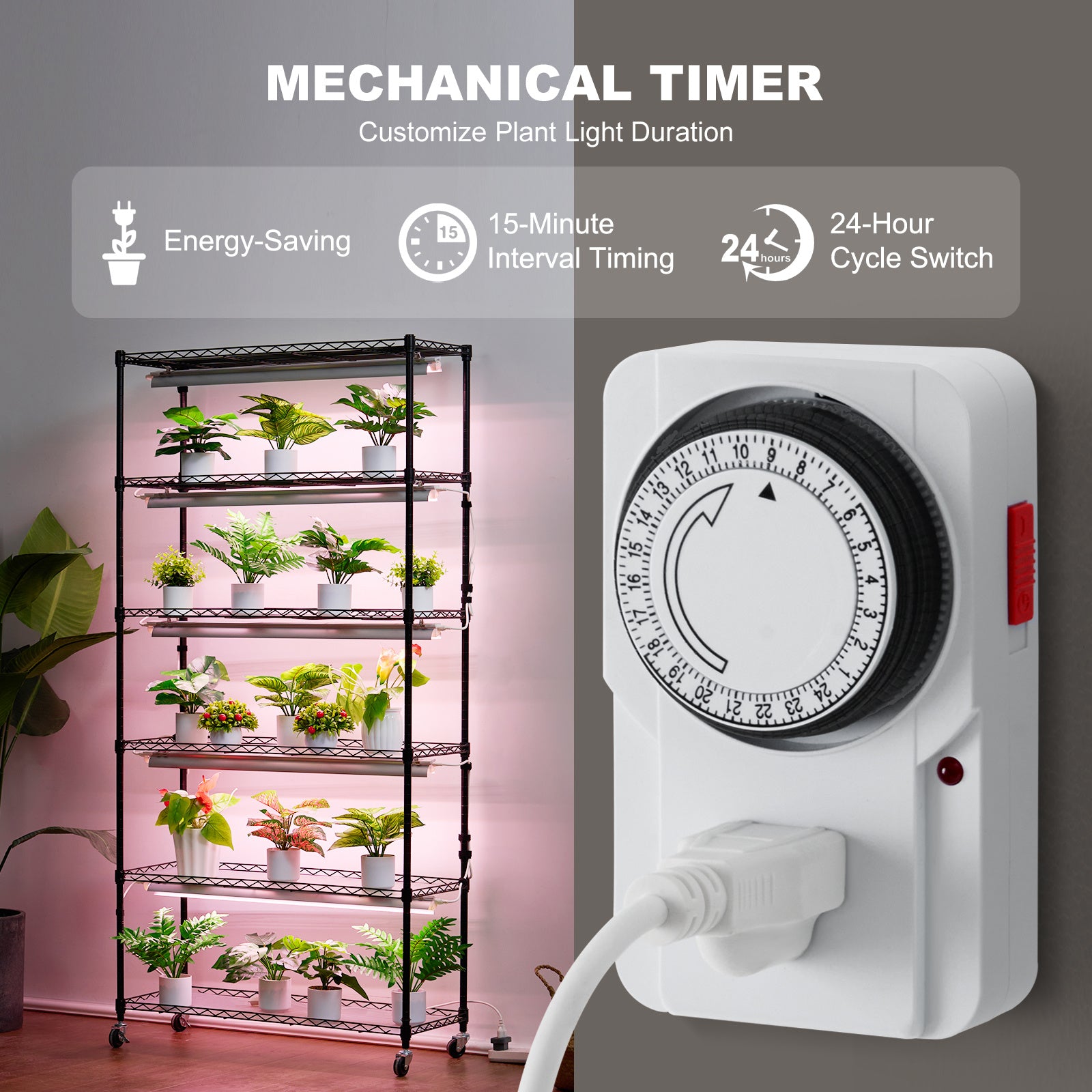 VEVOR Plant Stand with Grow Light, 6-Tier 180cm 120cm / 180cm 90cm 59.1"/70.9" Indoor Plant Grow Rack