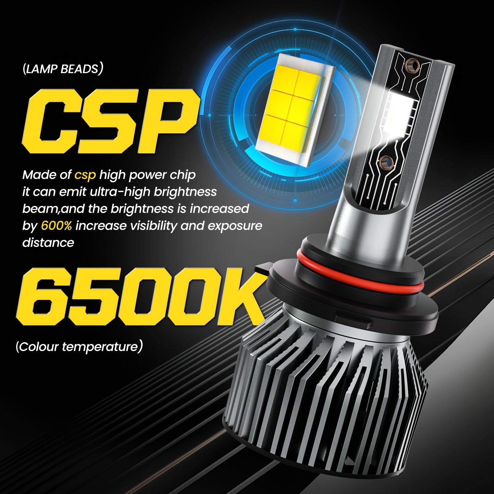 4-Pack 9005 9006 LED Headlight Combo Bulbs High/Low Beam Integrated Super Bright White Light 6500K Color Temperature