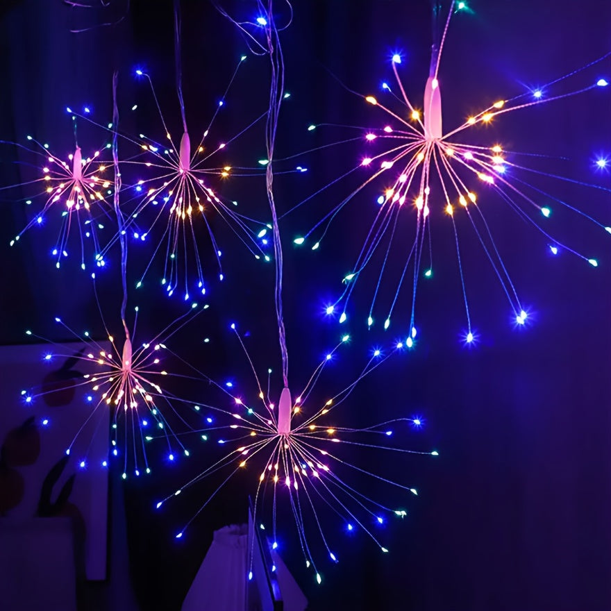 180-360LED USB插电烟花串灯, IPX4圣诞装饰庭院灯，室外灯带