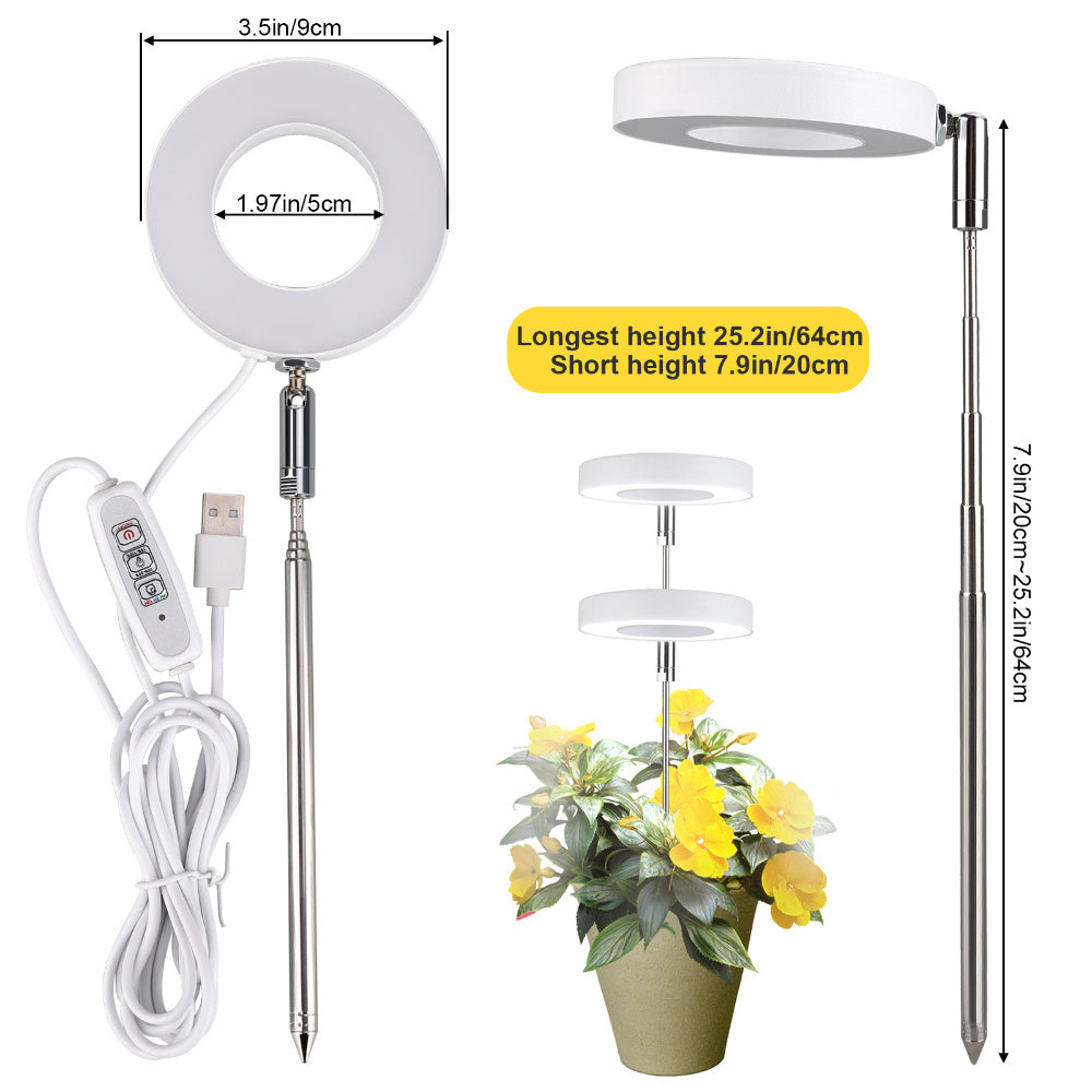 High-Quality LED Grow Light for Indoor Plants - Adjustable, Full Spectrum, 4 Brightness Levels, USB Powered, Plant Grow Light