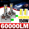 2-Pack D1S D2S D3S D4S D5S D8S LED Headlight Bulbs, No CANBUS Error, 150W Super Bright 6000K White Light, Built-in Driver Turbo Fan, Long Life, Easy Installation