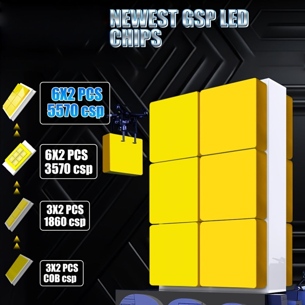 CARLITEK 2-Pack H1/H1/H7 LED Headlight Bulbs, 5570 CSP Chip, with Fan Cooling, 6000K Cool White Light, 12V, 10000 Lumens