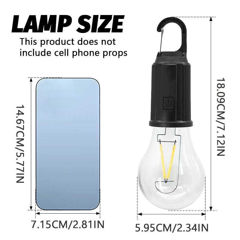 2-pack solar warm light - USB rechargeable, bright holiday decorative bulb with hook, portable hanging lantern, suitable for tents, streets, gardens, homes, night markets, emergencies