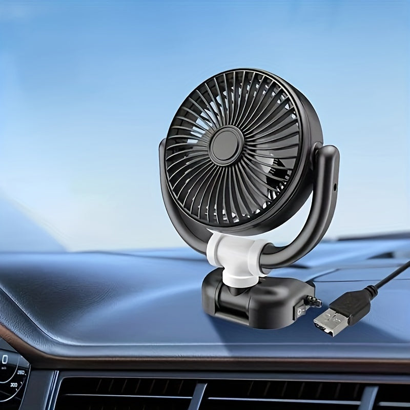 Foldable Cooling Fan with Electronic Interface, Dual-Use Cooling Device Compatible with Laptop and Desktop Computer