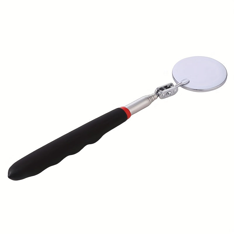 Black Car Underbody Inspection Mirror – Universal Foldable Telescopic Inspection Mirror with Retractable Magnetic Pick-Up Tool, LED Lighted Magnetic Pickup Rod, Auto Repair Tool for Metal Retrieval