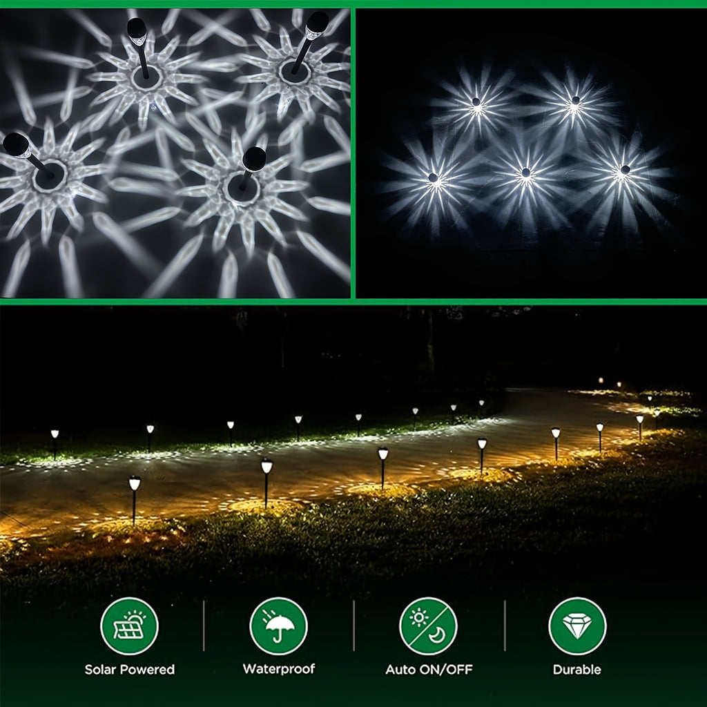 A Set of Twelve Diamond-Shaped Solar Lights, Suitable for Outdoor Use, Suitable for Various Environments and Conditions, with High Efficiency and Design