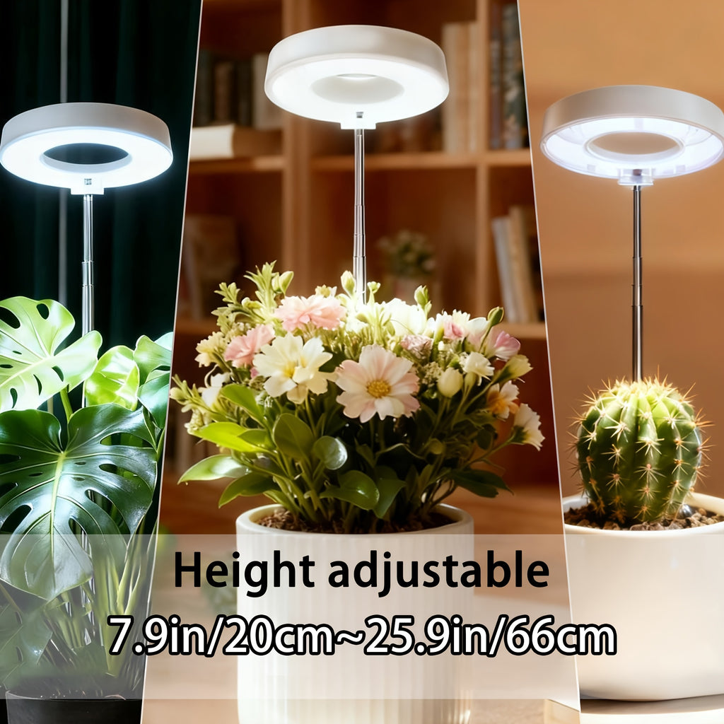 3-Pack Desktop Plant Grow Light for Indoor Plants, 720° Magnetic Full Spectrum Plant Lamp, Adjustable Height, 3/6/9H Timer & Dimmable, Ideal for Kitchen Herb Growing, White