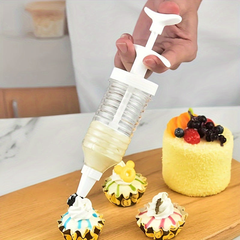 8Pcs Plastic Piping Tool Set with 8 Nozzles, Heavy-Duty Cream Squeezer Set, Ideal for Cake Decorating, Icing, Piping Gel and Soap Making, Compatible with Pastry Bags, Perfect for Home Bakers, Restaurants and Dessert Decoration