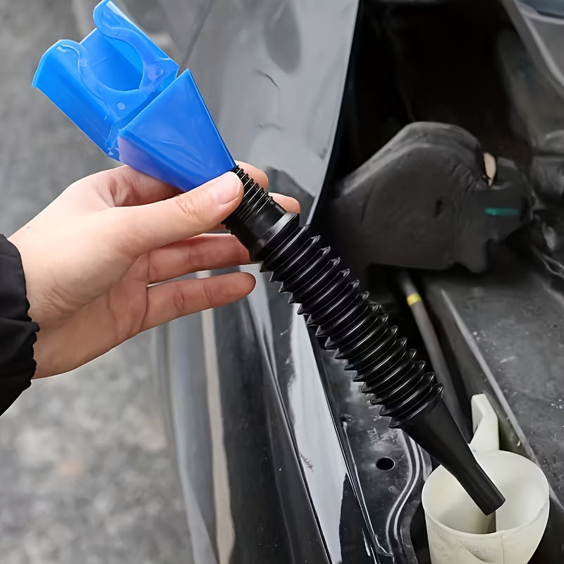 Portable Foldable & Extendable Oil Funnel with Quick Connect Nozzle – Durable ABS Material, Hands-Free Pouring for Cars, Trucks, Motorcycles – Cross-Border Compatible, Auto Oil Change Accessory, Square Mouth Design, Sturdy Construction