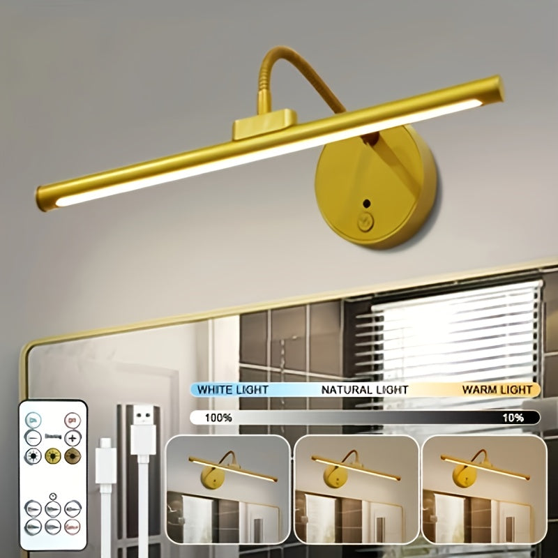 One remote control modern gooseneck smart cabinet light, dimmable timer office lighting lamp, three-color adjustable with charging cable, home picture frame living space 3000/4000/6000K