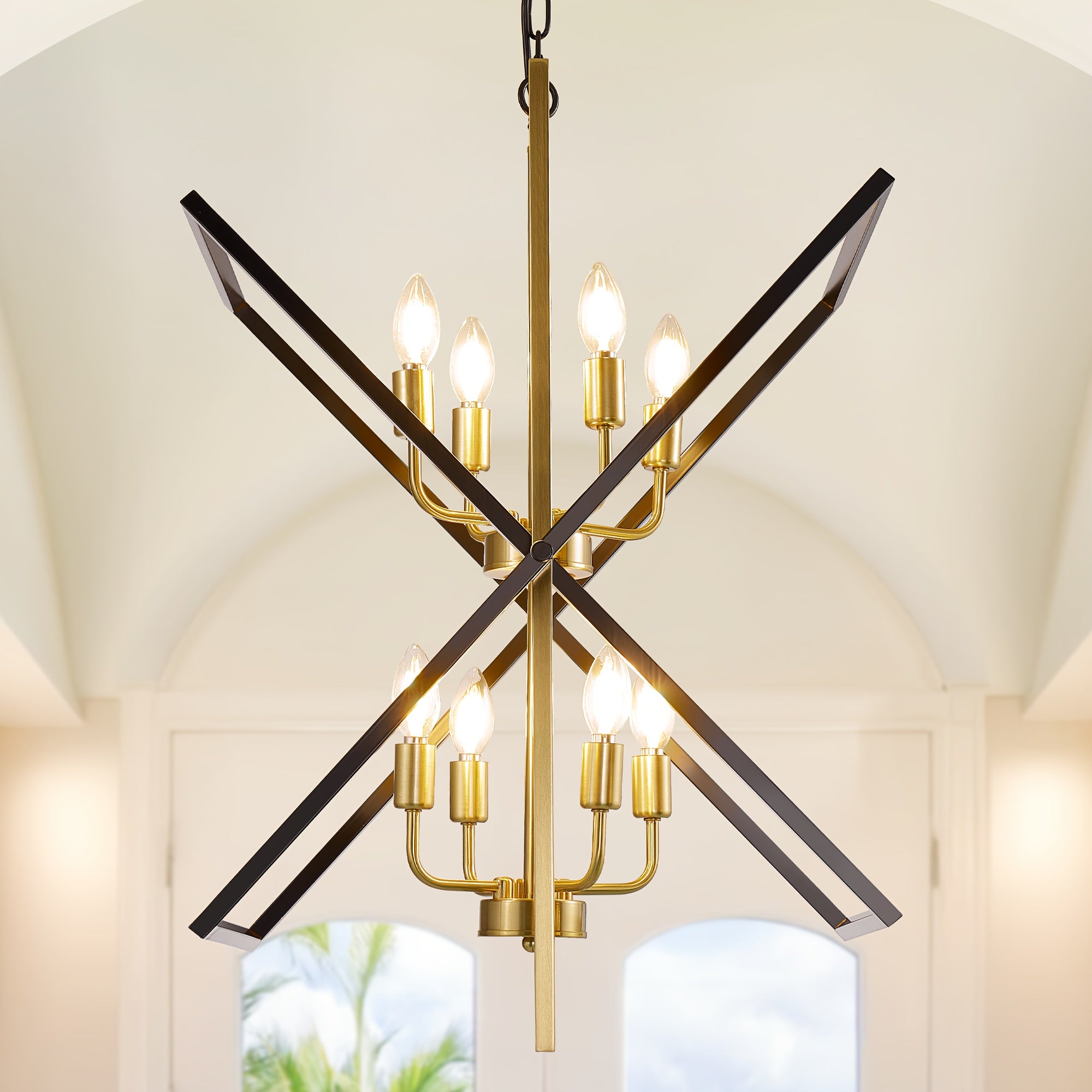 Modern vintage pendant light, with rotatable rectangular frame design