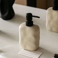 Wabi-Sabi Ceramic Refillable Bottle - Minimalist High-End Japanese Bathroom Bottle, Sand Color, for Hand Soap, Shampoo, Lotion, etc. Aesthetic & Practical Gift for Christmas for Lover & Friend – Elevate Your Space & Lifestyle