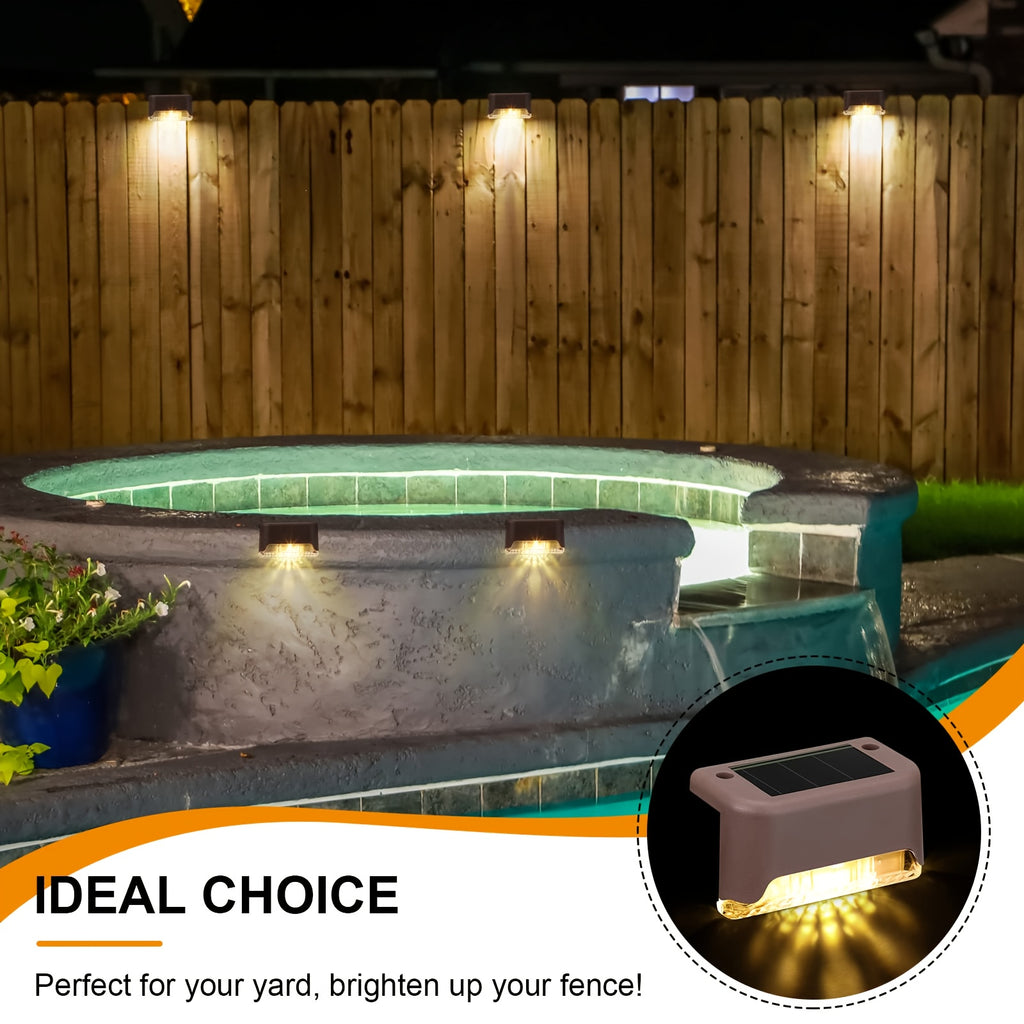 16 Pack Solar LED Outdoor Deck Light - Black Modern Design with Solar Panel, IP44 Waterproof, Suitable for Stairs, Fences, Patios and Walkways - Outdoor Lighting for Gardens and Sidewalks | Decorative Path Light | Christmas Holiday