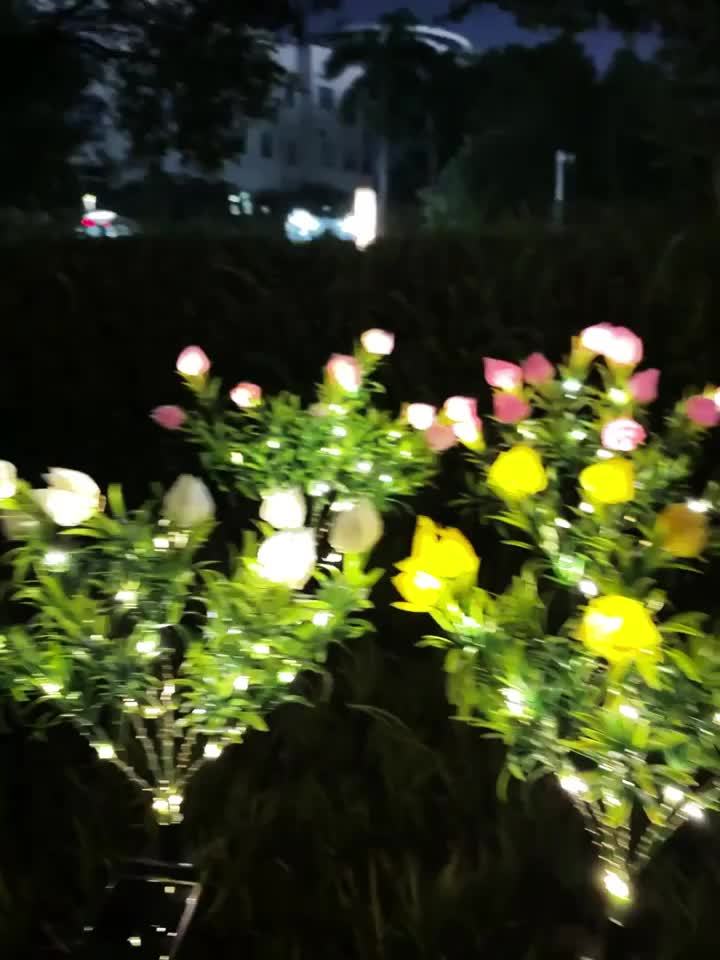 2026 Spring New Arrival! Solar 10-Head Colorful Light Gardenia Ground Insert Garden Light, Light Sensor, Automatic On/Off, Suitable for Garden, Path, Courtyard, Patio, Lawn, Valentine's Day Mother's Day