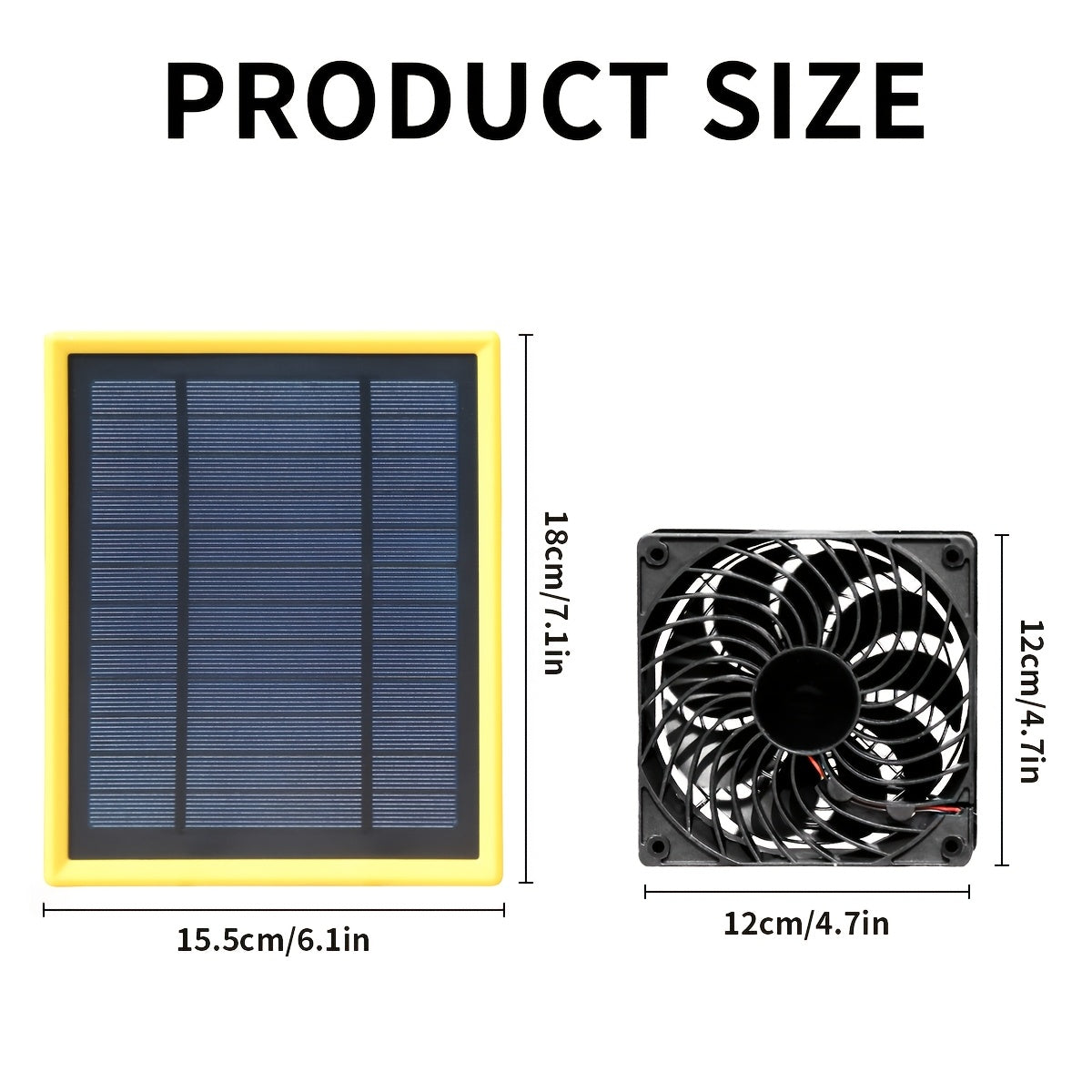 1PC Solar Panel & Portable Cooling Fan, Solar Ventilation Exhaust Fan Kit for Outdoor Air Circulation, Suitable for Greenhouse, Chicken Coop, Shed, Pet House and More, Battery-Free Operation
