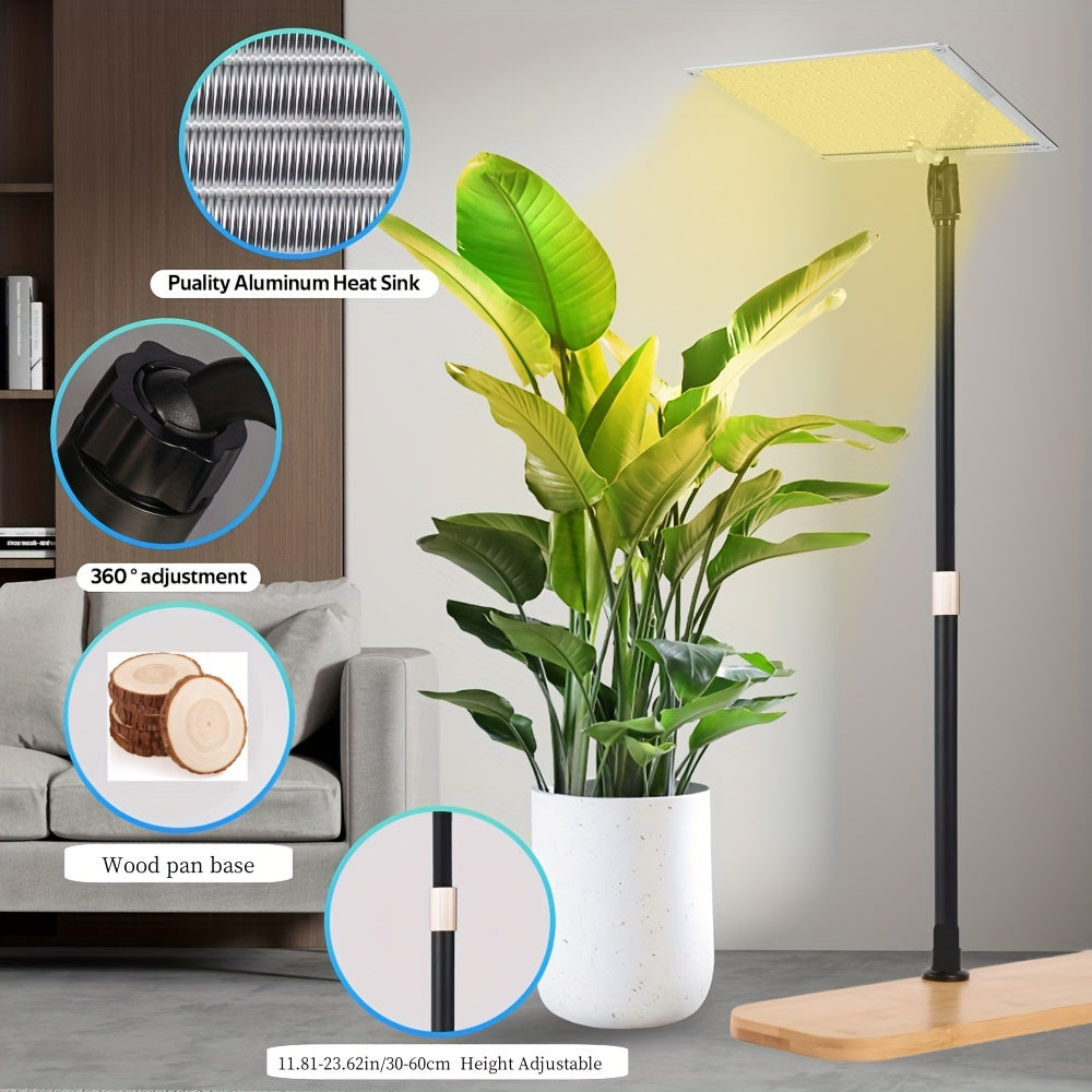 Full Spectrum Indoor Plant Grow Light, 204 LED Desktop Grow Lamp with Timer, 3/9/12H Timing, 10 Dimmable Brightness Levels, Height Adjustable from 11 Inch to 23 Inch