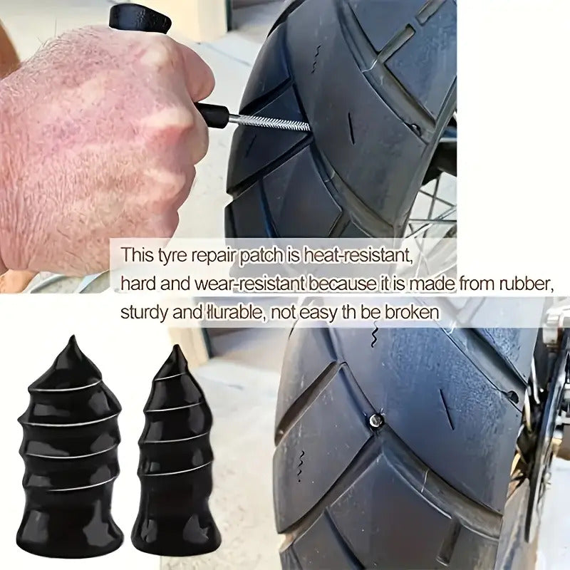 50-Piece Tire Repair Rubber Nails, Self-Service Rubber Screws for Fixing Punctures in Car and Motorcycle Tires