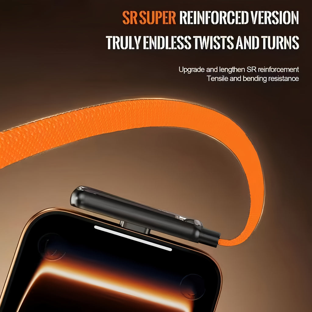 A 2-In-1 240W Fast Charging Foldable Stand Data Cable with Dual Type-C Super Fast Charging And an Integrated Phone Holder, Compatible with The Iphone 15-17 Series