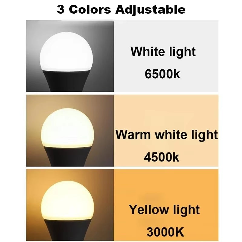 USB powered 5W/7W DC5V LED camping bulb - tri-color dimmable emergency light with hook, suitable for tents, outdoor, barbecue, fishing and repair - energy-saving portable indoor/outdoor lighting, fishing night light | portable LED bulb