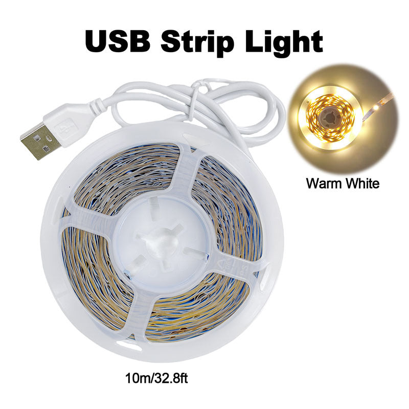 USB LED燈條，冷白光和暖白光 - 長度可選，簡易安裝，打造舒適臥室、充滿活力的客廳、現代廚房和創新辦公室