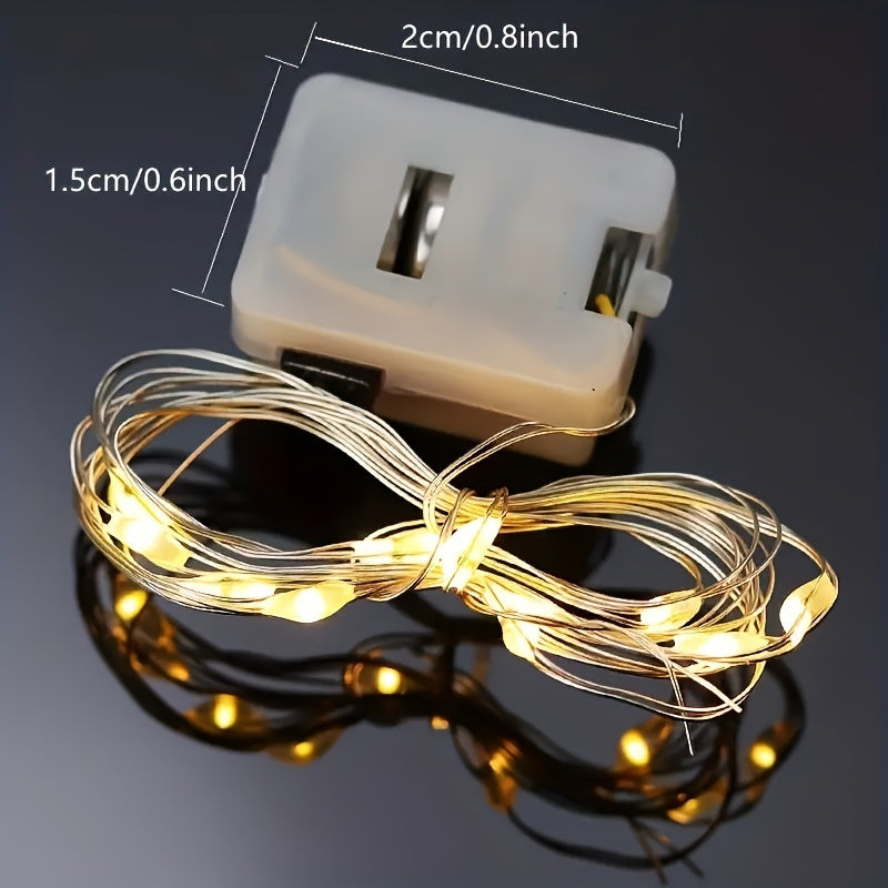 30 件童话灯电池供电串灯-7 英尺 20 个 LED 迷你串灯，萤火虫星光 DIY 卧室，适合婚礼、派对、节日、圣诞节（闪烁）