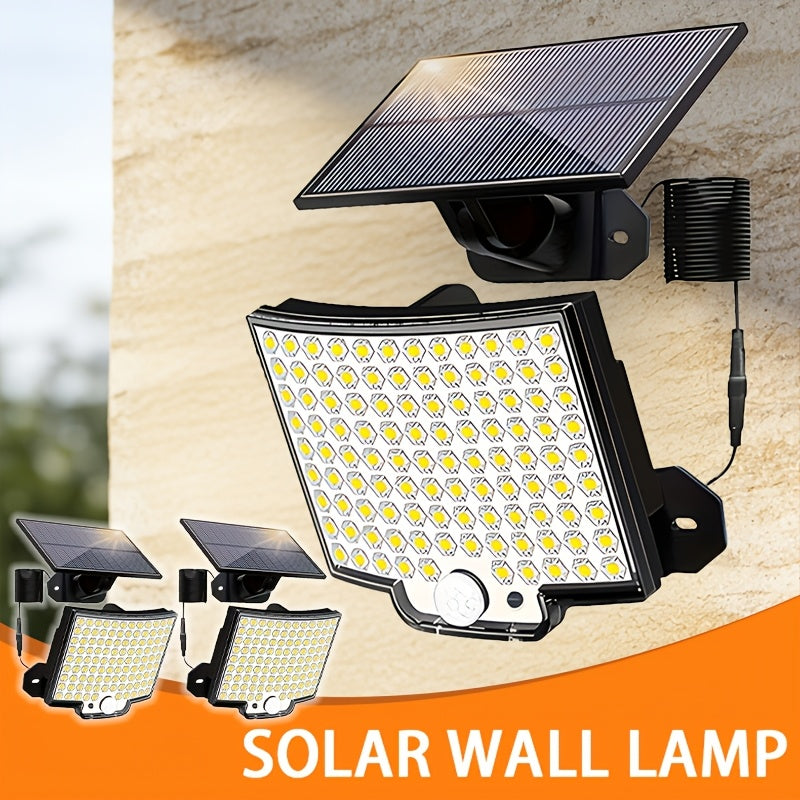 2 Pack Solar 106 LED Commercial Street Lighting Light, Sensor Industrial Area Lighting Light, Portable Shopping Mall Emergency Exit Light, 3 Lighting Modes, Suitable for Warehouses, Garages, Parking Lots, Courtyards, Parks, Amusement Parks
