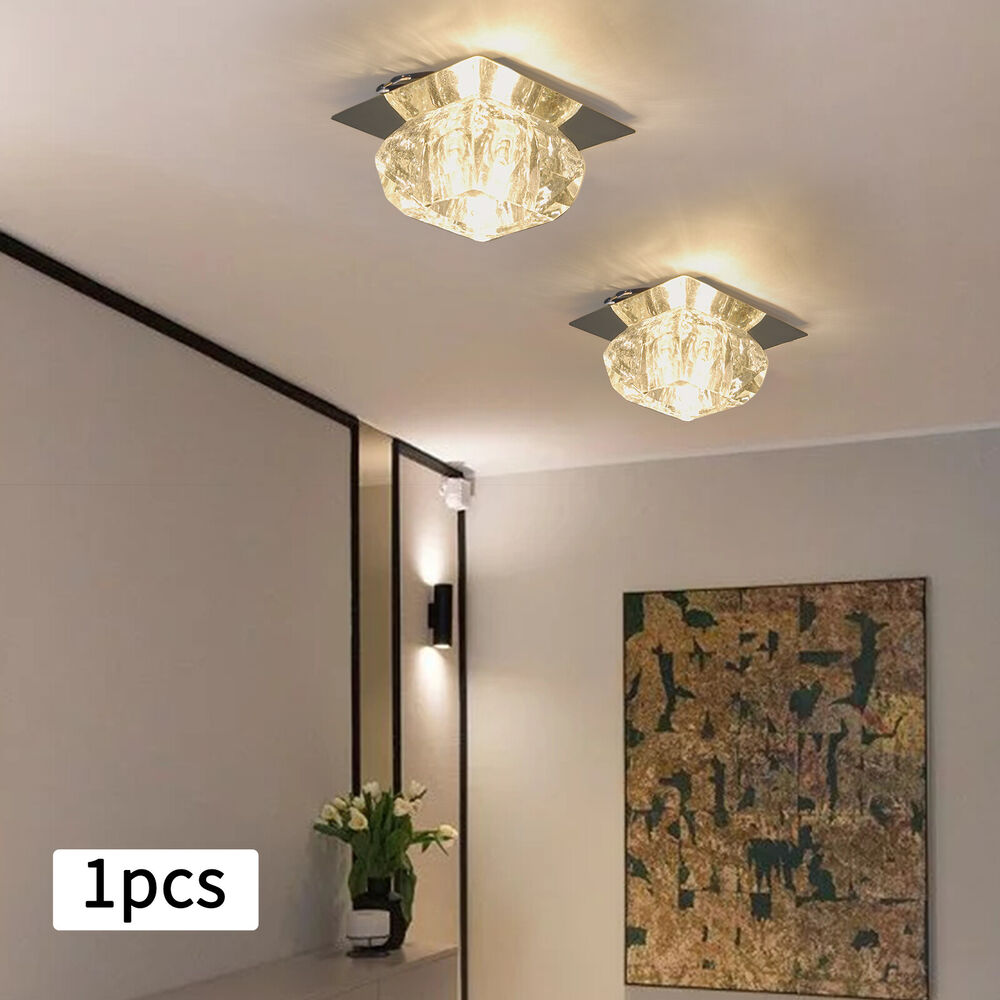 Modern home hallway crystal chandelier, dimmable