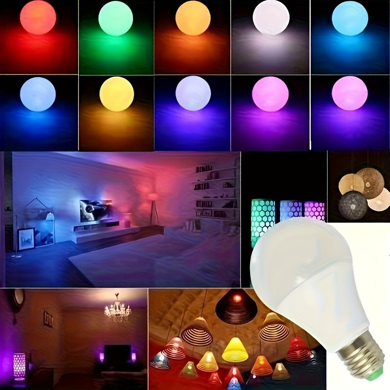 Rechargeable LED bulb with remote control, detachable, ambiance light, table lamp, wall lamp, puck light, emergency light, 15 colors lighting, USB rechargeable LED bulb with hook - portable high brightness, suitable for bedroom, living room