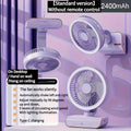 Multifunctional 3-in-1 Fan, Desktop Table Wall Mount Combo Fan, Built-in 2400mAh Battery, USB Rechargeable, Lightweight Portable Design for Home, Office and Dormitory