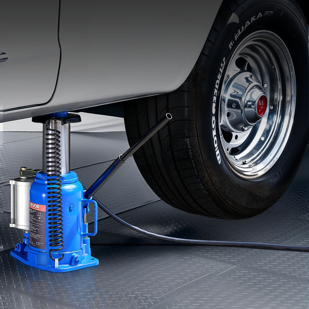 VEVOR Air Hydraulic Jack, 32 Ton (70546.9 Lbs) Capacity, 10-16.3 Inch Lifting Range, Pneumatic/Manual Heavy Duty Welded Jack with Pump, Suitable for Cars, SUVs, Pickups, Trucks, RVs, Auto Repair, Blue