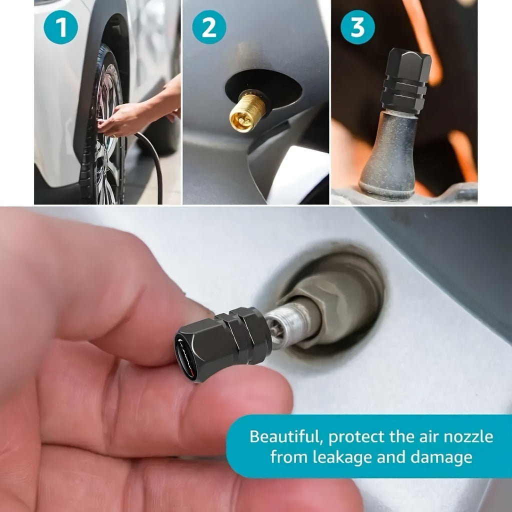 Aluminum Alloy Sport Pattern Valve Caps, Suitable for Motorcycles, Cars and Other Vehicles, Available in 4/8-Pack, First Released in 2025