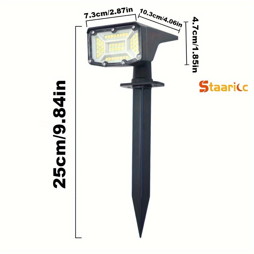 Staaricc 4/2 pack solar wall light/floor lamp, solar spotlight 50 SMD LEDs, sensor light, solar lawn spot light, suitable for garden, courtyard, balcony, lawn, roadside, party – smart sensor, light sensor