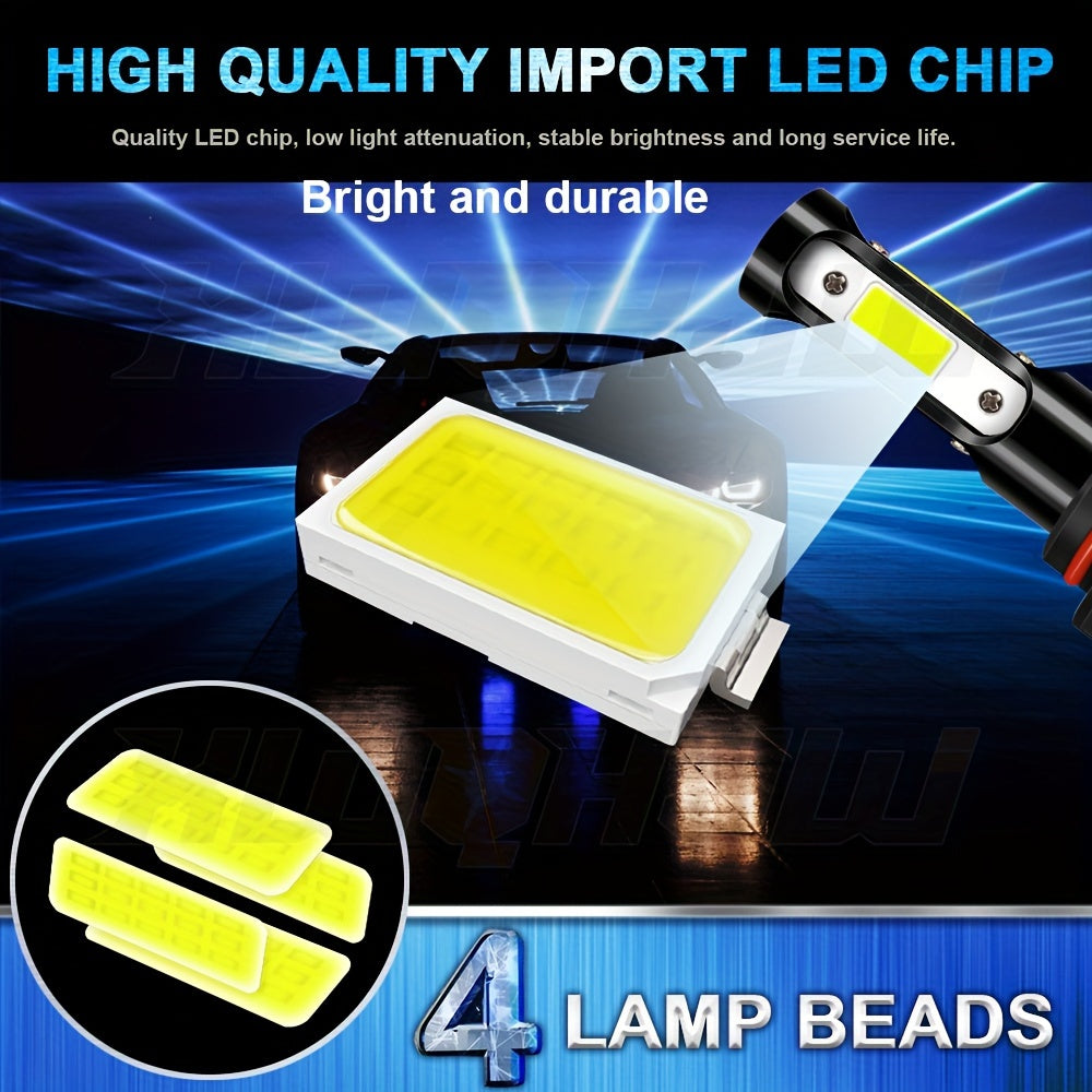 4-Pack H11/H9/H8 9005/HB3 LED Bulb Combo 6000K White, H11 9005 LED Light Fog Light Plug-and-Play