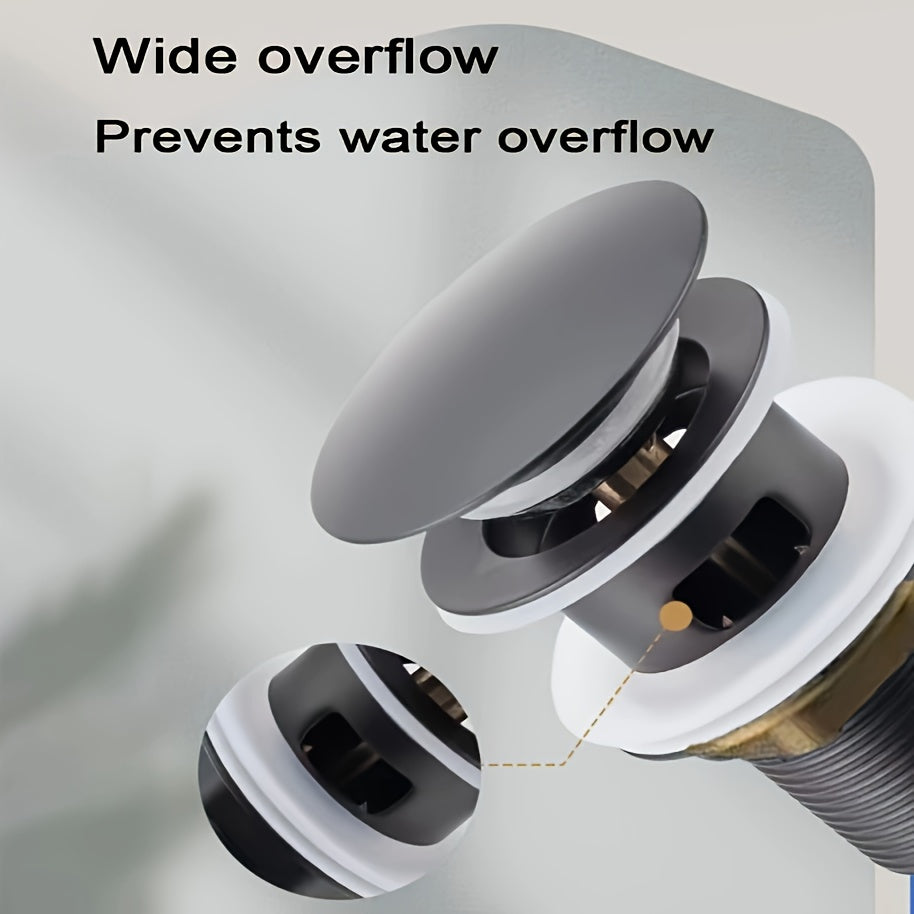 Universal Pop-Up Sink Drain Stopper - Fast Drain for Wash Basin, Bathroom Faucet Accessory, Kitchen & Bathroom Part
