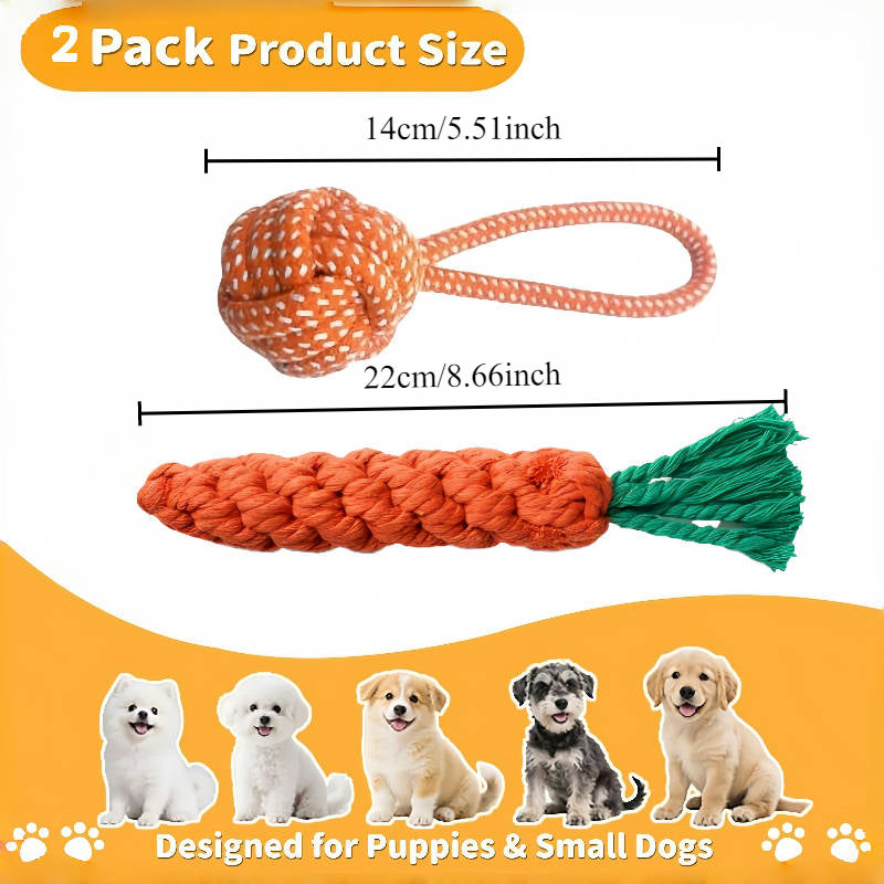 狗狗绳玩具 2 件装 - 拔河狗狗玩具, 坚固的咀嚼绳玩具, 用于缓解出牙和无聊的狗咀嚼玩具
