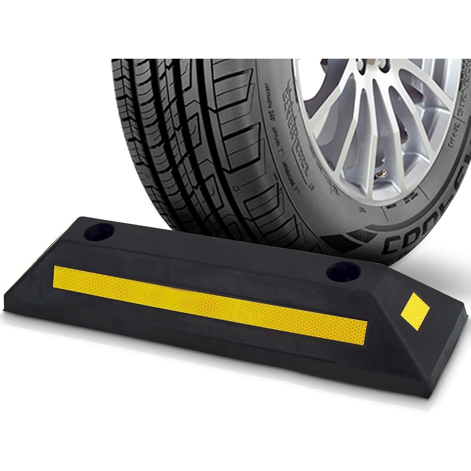 1/2/4 Pack, Garage Vehicle Floor Safety Heavy Duty Rubber Parking Curb Ramp Stop, For Car Van Truck Wheel Tire Chock Guide Guard Bumper Protection, Multiple Colors Available. Valentine's Day Gift for Men, Boyfriend, Husband & Partner