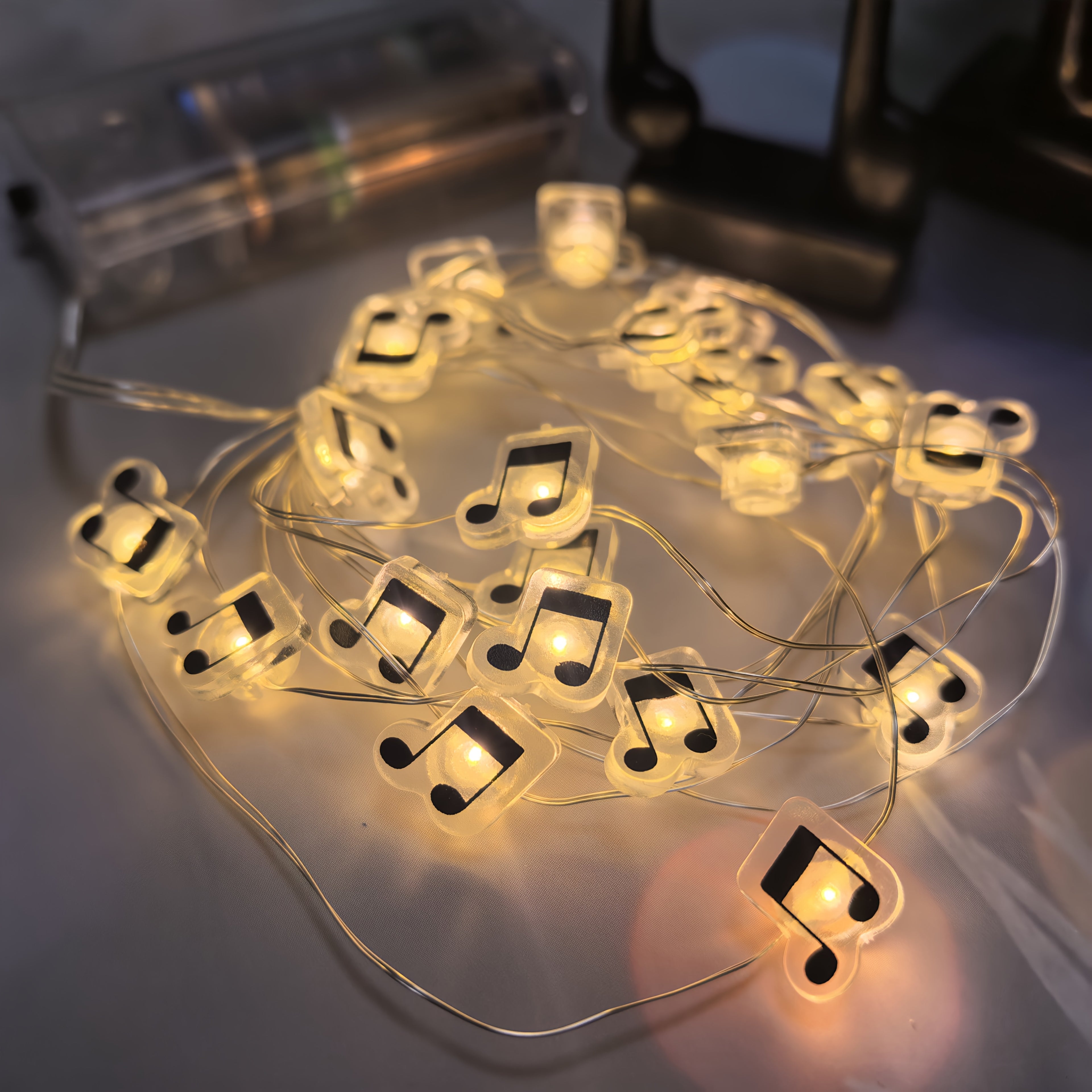 Luminarias室内装饰椰子树音符造型LED铜线灯房间花园庭院氛围感DIY节日装饰灯串