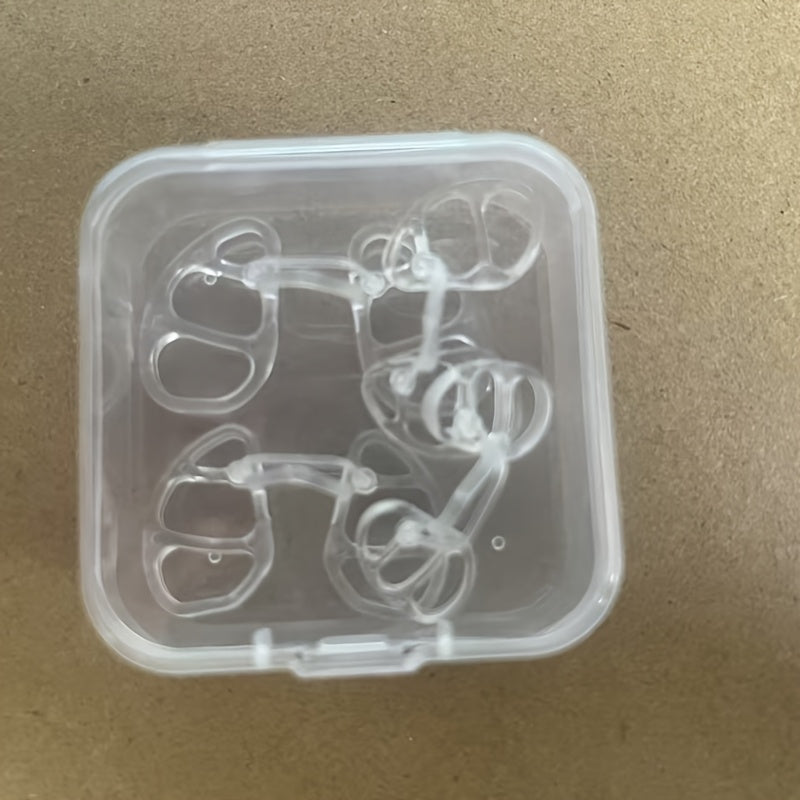 4件装可调节防打鼾鼻夹 - 透明舒适贴合型止鼾装置，无需电池，夜间睡眠用，口腔及鼻部呼吸辅助，柔软夹设计 | 透明材质，止鼾设备