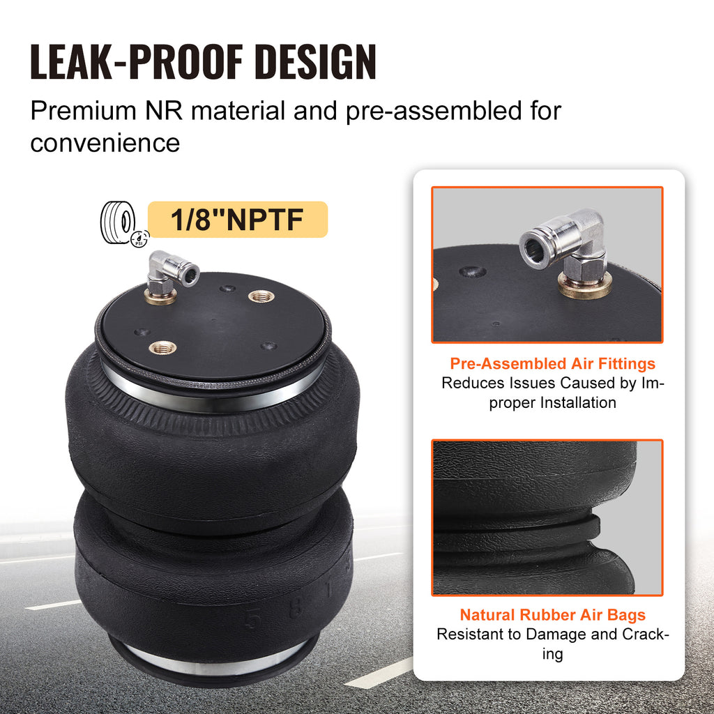 VEVOR Air Bag Suspension Kit, Air Spring Suspension Bag Kit, 5000 Lbs Load Capacity, 5 to 100 PSI