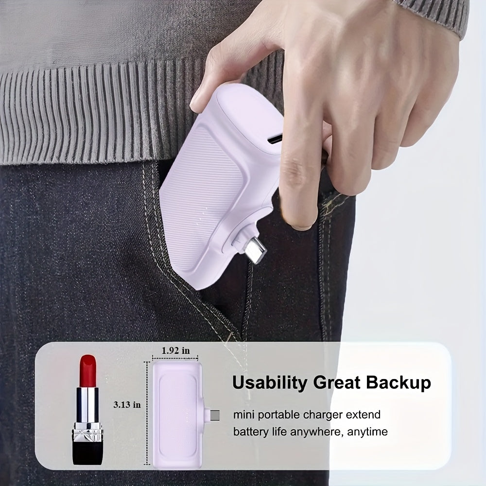 22.5W Fast Charging 5000/10000mAh Mini Portable Charger, USB-C Power Bank, Universal Compatibility, Dual Power Mode, Rechargeable Li-Polymer Battery, for iPhone 16/15 Series & Android Devices
