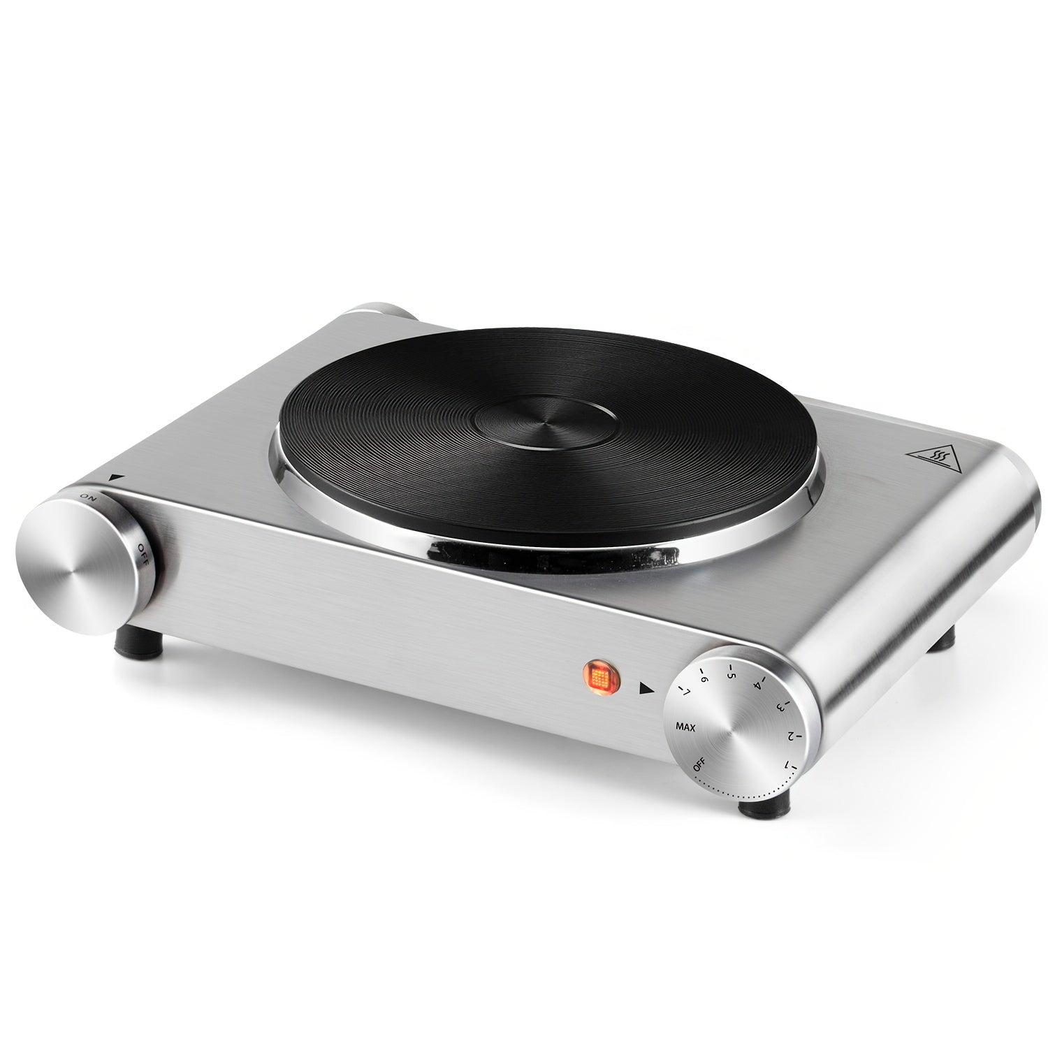 CUSIMAX Electric Hot Plate, 1800W Stainless Steel Single Burner with Temperature Control, Heats in Seconds, Perfect for RV / Home / Camping