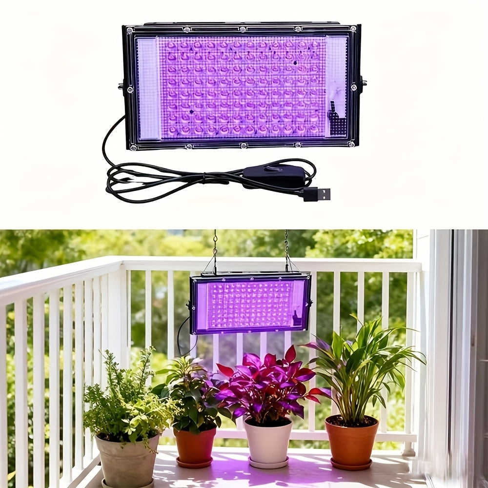 50 LEDs Full Spectrum Plant Grow Light, USB Powered Indoor Supplement Light, Hydroponic Grow Lamp for Vegetables, Succulents, Flowers & Fruits, Purple Light Ideal for Seed Germination