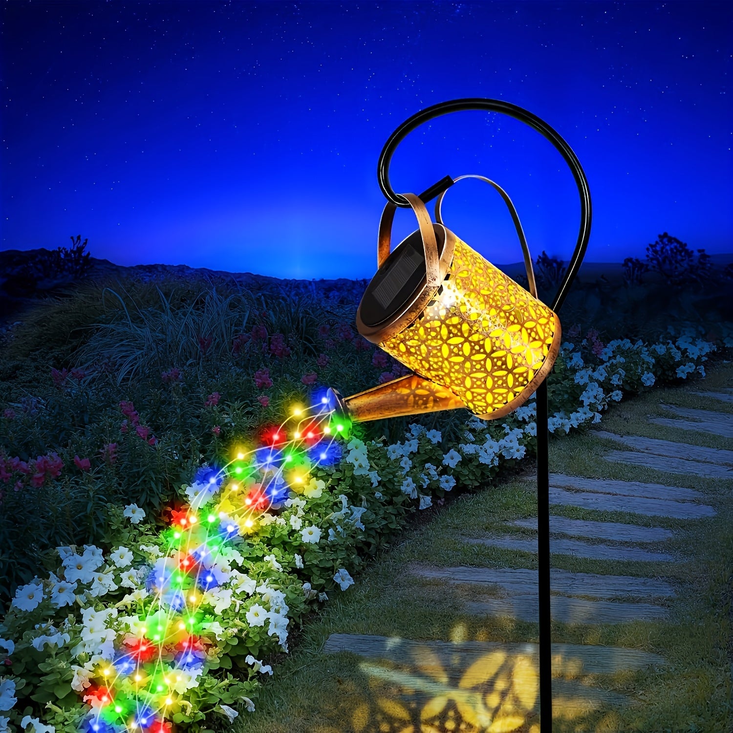 1pc Solar LED Kettle Light, Solar Garden Light, Solar Decorative Light, Outdoor Solar Hanging Light, Metal Solar Landscape Light, Perfect for Decorative Lighting of Courtyard, Garden, Lawn, Patio, Terrace, Pathways, Streets.