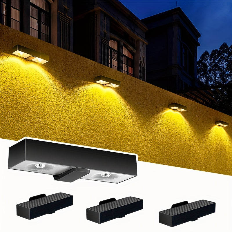4pcs/6pcs Outdoor Solar Fence Light, Solar Fence Light Outdoor LED, Solar Fence Light Suitable for Outdoor, Backyard/Railing/Steps/Courtyard/Wall and Home Decoration