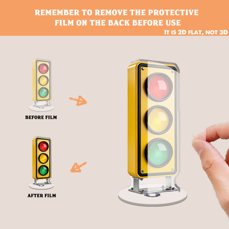 1pc Rotatable Acrylic Ornament, Traffic Light Design with Unique Yellow Main Body and Black Frame, Perfect for Office, Meeting Room and Exhibition to Enhance Ambience
