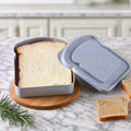 1Pc Toast Sandwich Lunch Box, Plastic Material, Toast Shaped Design, Sealed with Lid, Microwave & Dishwasher Safe, Multiple Colors Available, Food Storage Fresh Keeping Container for Home Office Kitchen Outdoor Camping