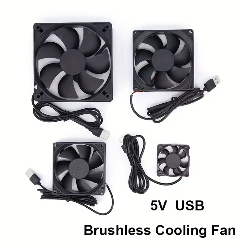5V USB Silent Brushless Cooling Fan, Perfect for PC Case, CPU, Router and 3D Printer Heat Dissipation, Available in 5010, 6010, 8010, 8015, 8025, 9225, 12025 and 4.72 Inch Sizes
