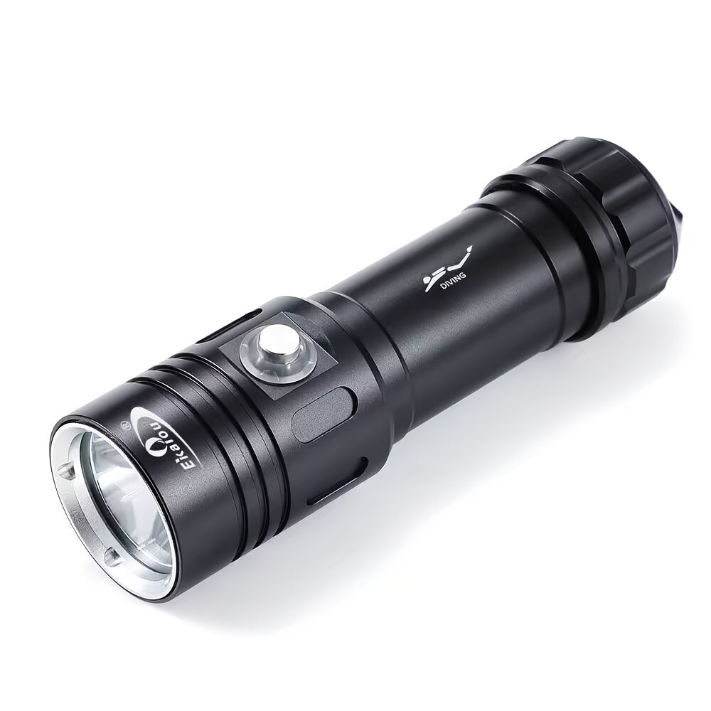 Ekaiou Diving Light, 2000 Lumens, Super Bright Diving Flashlight, Waterproof, for 100m Underwater Diving, Fish Light